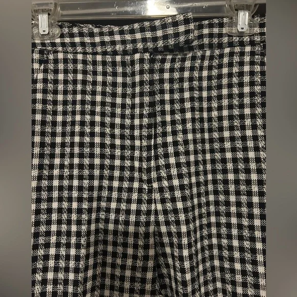 Zara hard to find rare black and white plaid 2 piece pants suit size medium - Picture 9 of 11